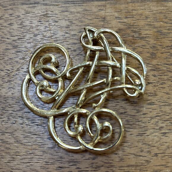 Vintage Museum Reproductions Matte Gold Tone Thomas Jefferson Cypher Brooch - Picture 4 of 5